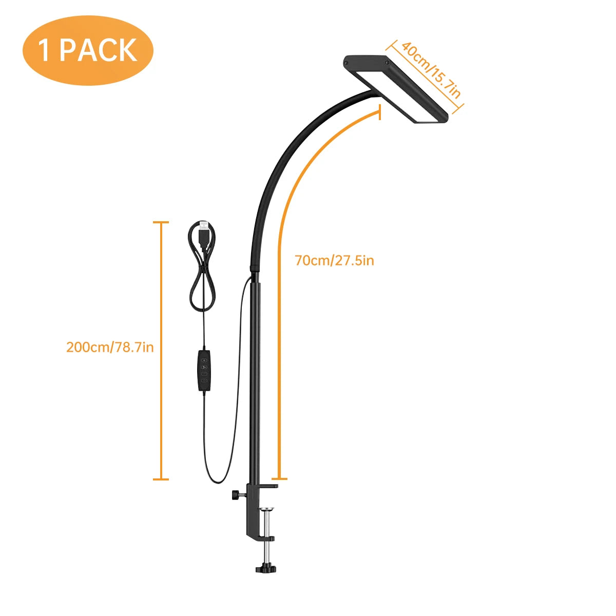 Adjustable LED Clamp Desk Lamp with Flexible Gooseneck for Home Office