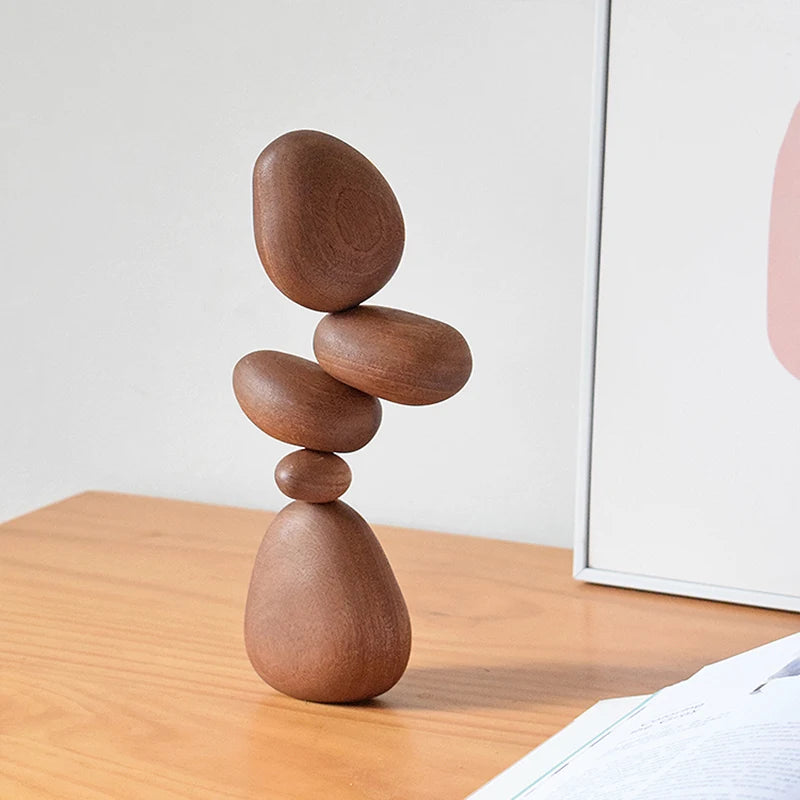 Elna Stacking Wooden Stone Sculpture