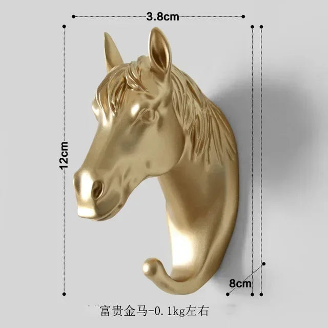 Wildlife Gold Animal Head Wall Hooks – Decorative Single Coat & Entryway Hangers