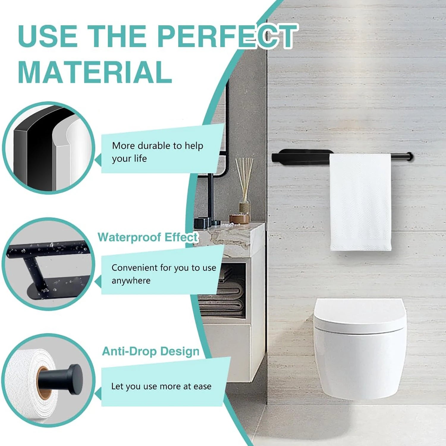 Adhesive Paper Towel Holder for Kitchen or Bathroom Cabinets