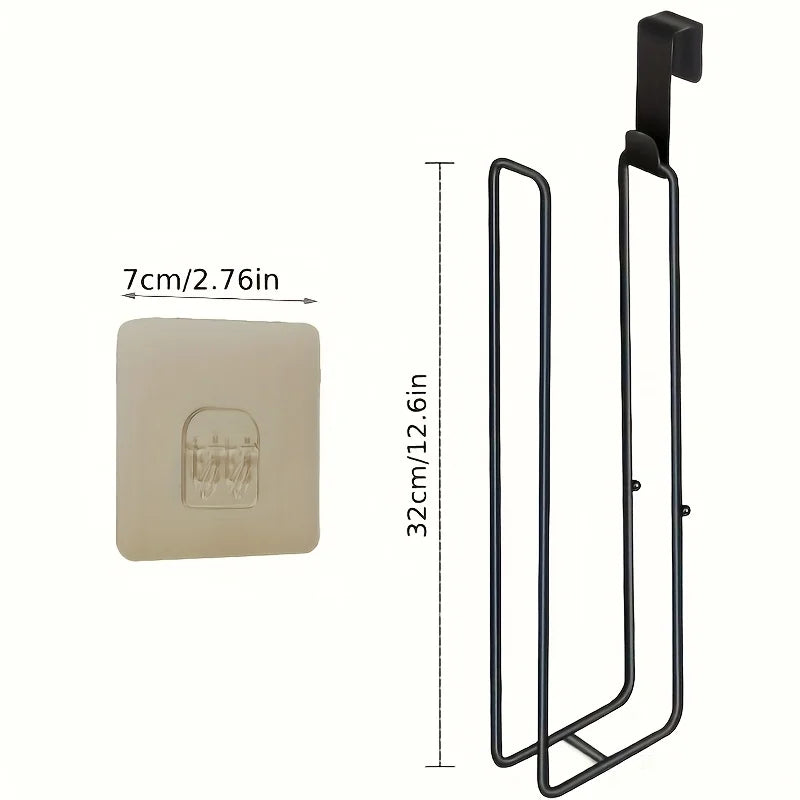 Over-the-Tank Toilet Paper Holder with Storage, Metal, Black or Gold