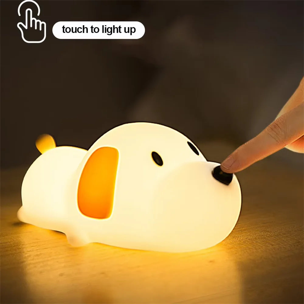 Willow Silicone Animal Night Light – USB Rechargeable Touch Lamp