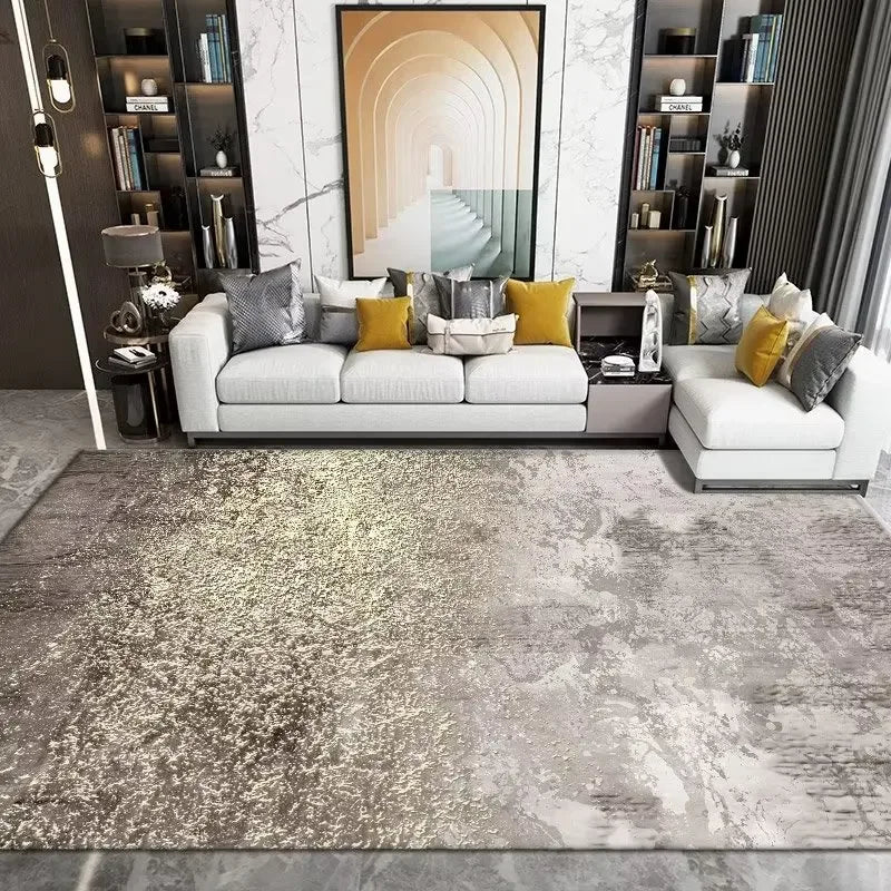 Modern Washable Area Rug with Anti-Slip Backing for Living Room