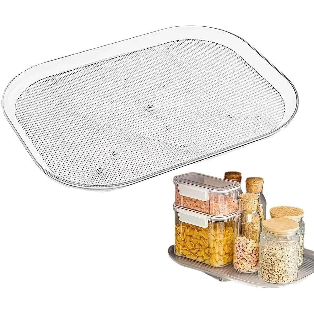 Rectangular Rotating Lazy Susan Fridge Organizer Tray