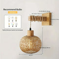 Willow Grove Woven Bamboo Plug-In Wall Sconce
