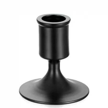 Marlow Brushed Metal Taper Candle Holders with Velvet Pad for Dining Table & Cozy Home Decor – Gold or Black