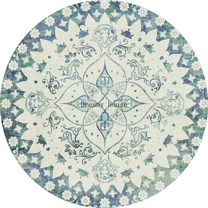 Adara Vintage Round Persian-Style Rug for Living Room or Bedroom