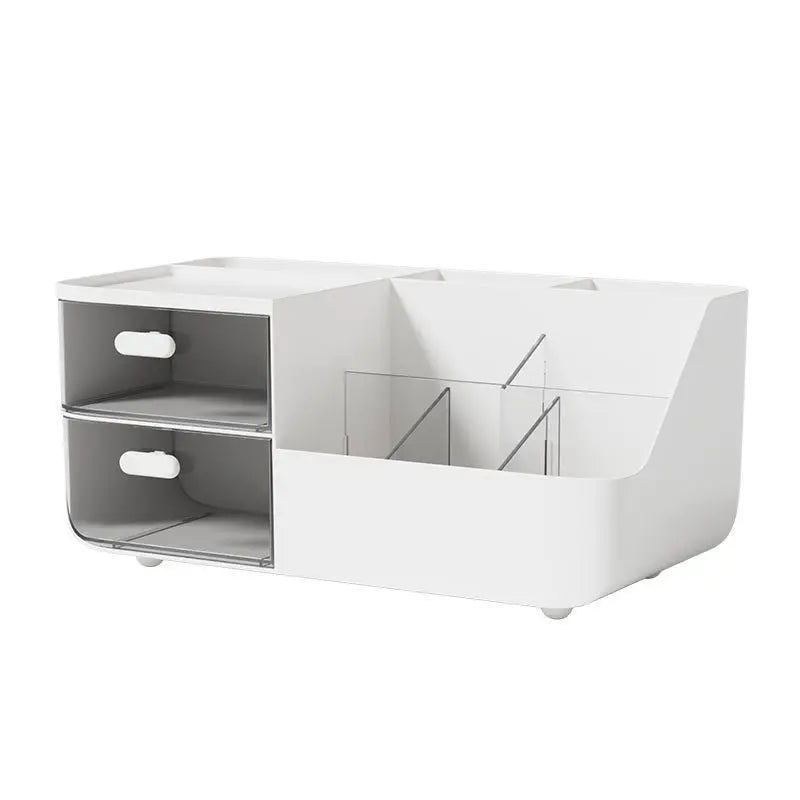 Divided Desktop Organizer Box with Drawers for Home Office & Study