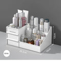 Drawer-Style Plastic Desktop Organizer for Skincare, Makeup & Vanity Storage – White