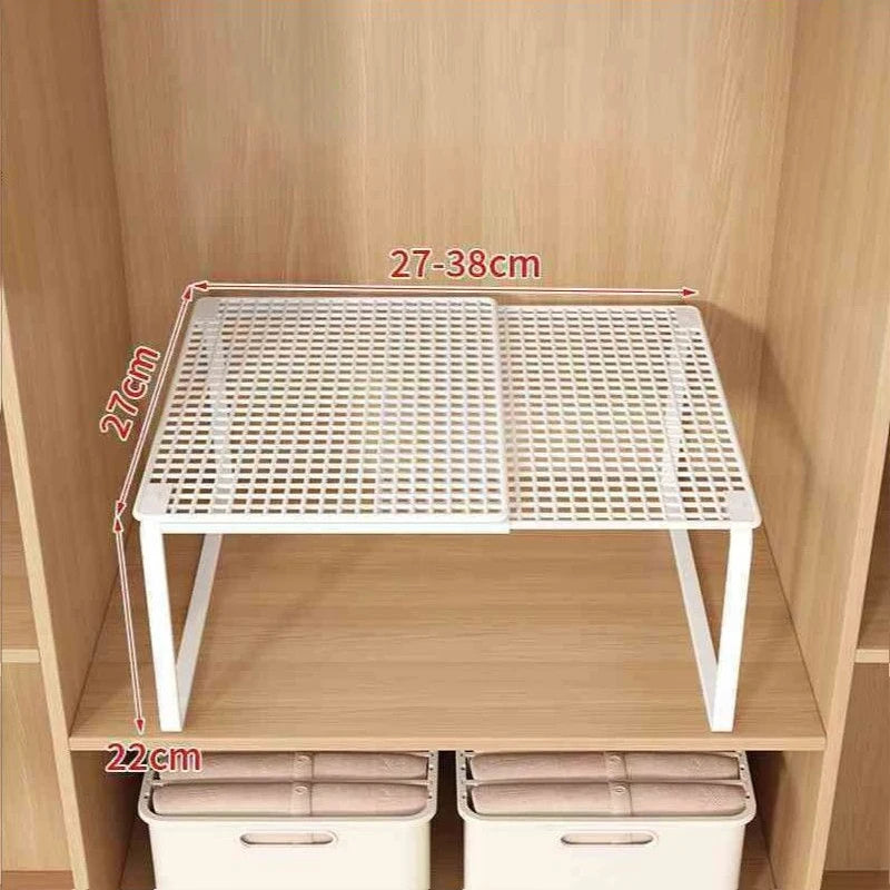 Adjustable Stackable Closet Shelf Organizer – Carbon Steel