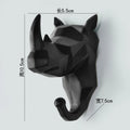 Low-Poly Animal Head Resin Wall Hook – Deer, Elephant, Rhino, or Unicorn Shape for Entryway, Bedroom, or Kids Room