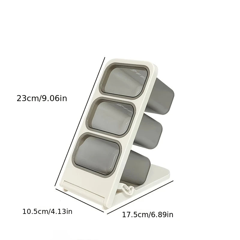 Large Capacity Angled Desk Organizer with 3 Compartments for Pens, Office Supplies & Makeup – White Plastic