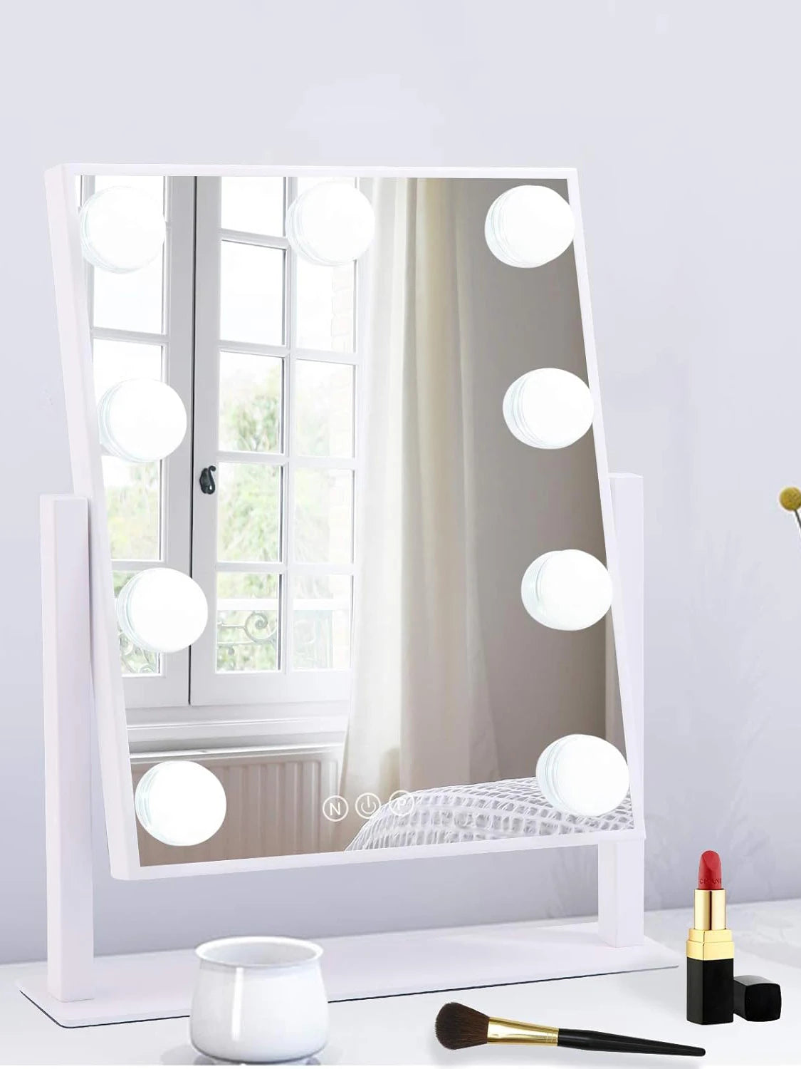 Vanity Mirror with Adjustable LED Lights for Bedroom or Dressing Table