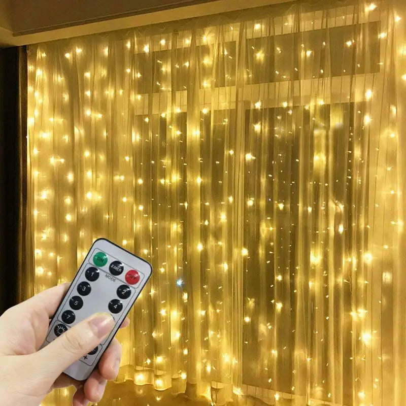USB Curtain Fairy String Lights with Remote – 8 Modes, Multiple Colors & Sizes for Bedroom or Window Decor