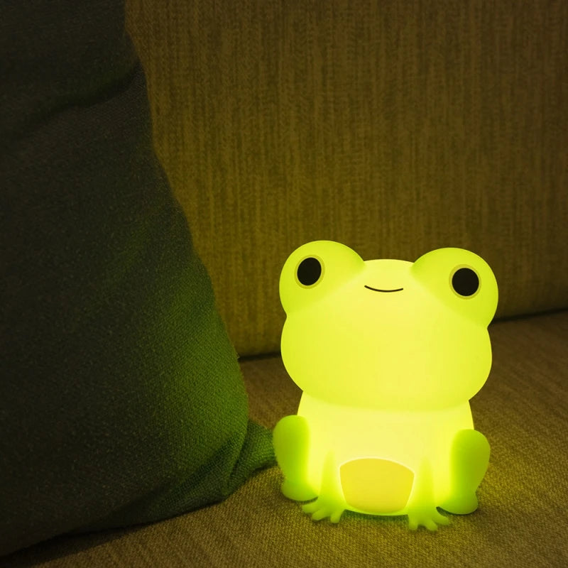 Willow Frog Silicone Night Light with Timer – Rechargeable Kids Room Lamp