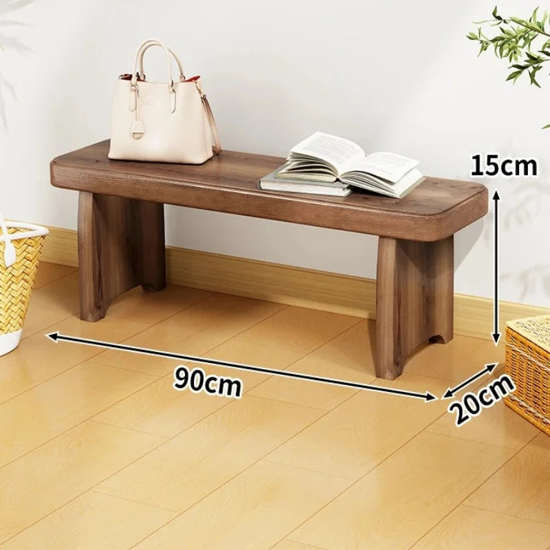 Solid Wood Entryway Bench with Shoe Storage Space, Minimalist Modern Design