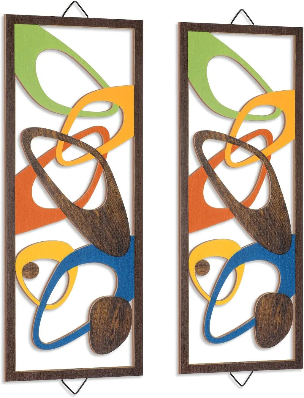 Marlow Abstract Wood Wall Art Panels – Set of 2 Geometric Decor