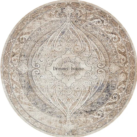 Adara Vintage Round Persian-Style Rug for Living Room or Bedroom
