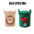 Cartoon Animal Toy Storage Bins with Handles & Lid – Fabric Organizer for Kids’ Room, Nursery or Playroom