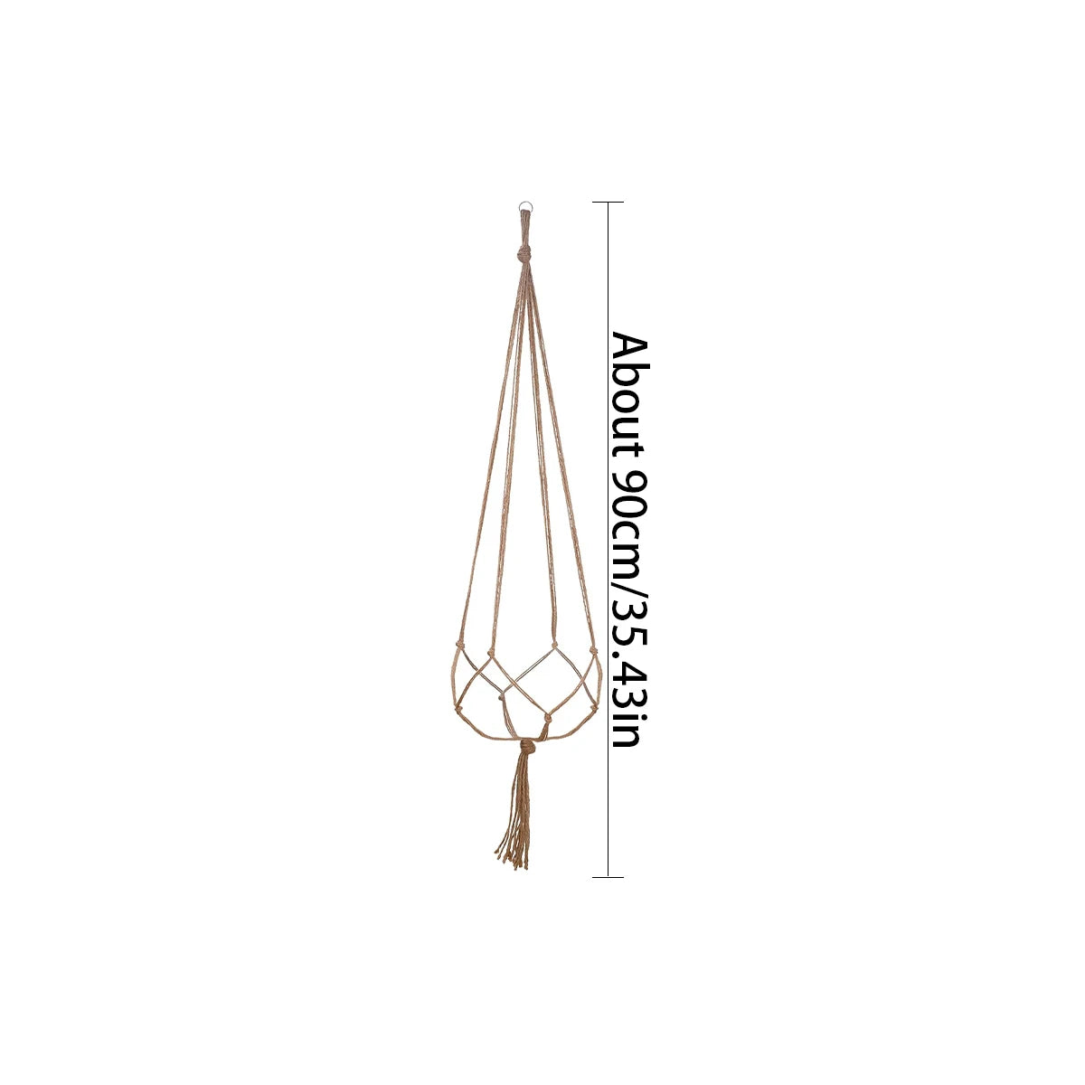 Hand-Knotted Jute Hanging Planter Basket for Indoor & Outdoor Spaces
