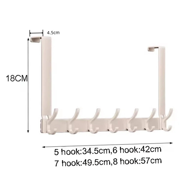 Over-the-Door Aluminum Organizer Rack with Cream Double Hooks
