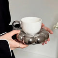 Cloud Ceramic Mug & Saucer Set – Colorful 200ml Coffee Cup for Cozy Kitchen or Office