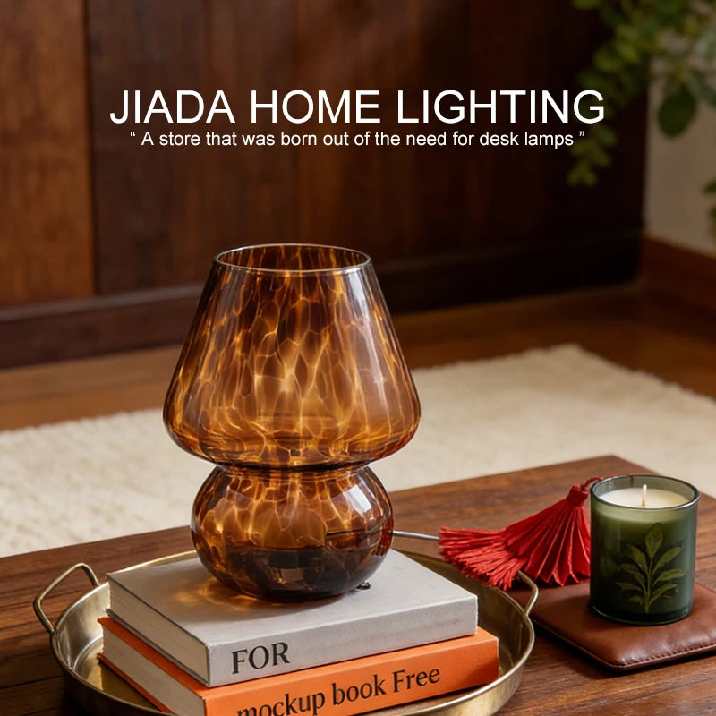 Marlow Tortoise Glass Mushroom Table Lamp