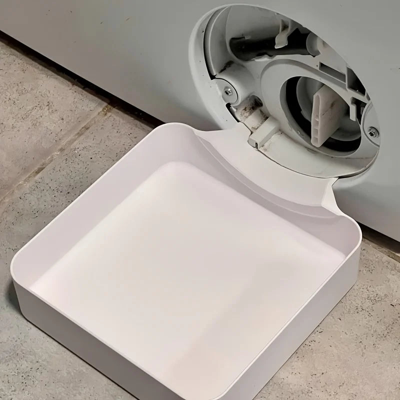 White Drainage Drip Tray for Washing Machine Lint Filter & Water Catch – Keeps Laundry Floors Dry