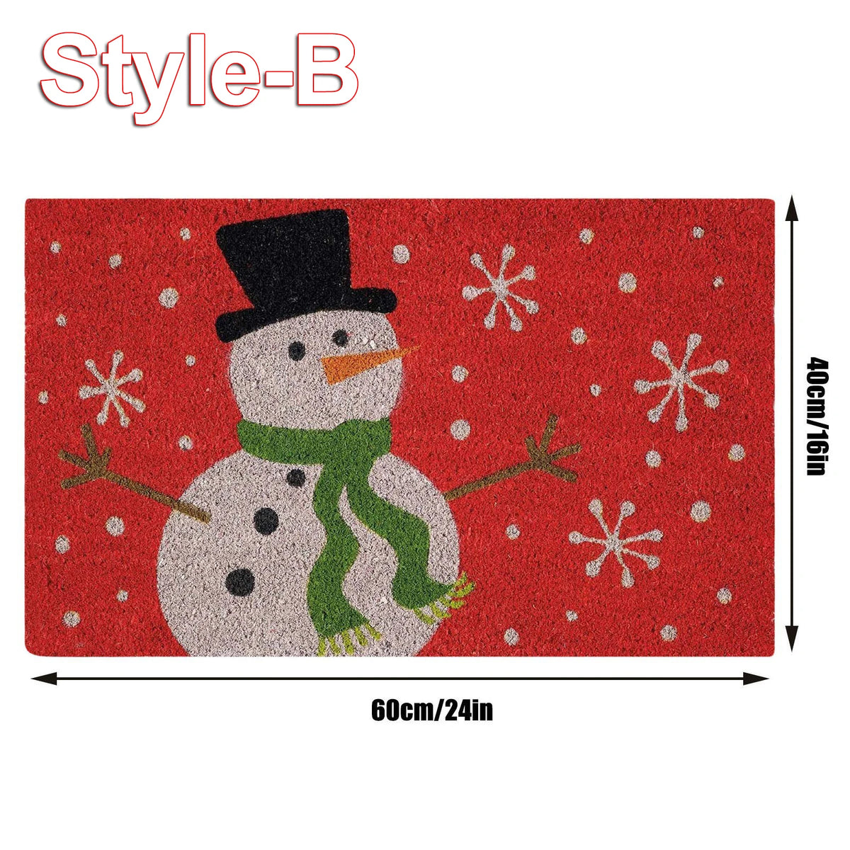 Festive Christmas Doormat with Grinch and Snowman Designs – 60x40cm Anti-Slip Entryway Rug for Front Door