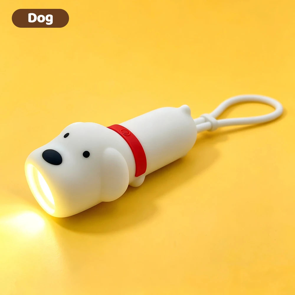 Animal Silicone Kids Night Light & Portable LED Flashlight