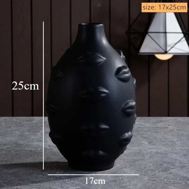 Eden Sculpted Face Ceramic Vase