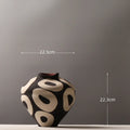 Hand-Drawn Geometric Ceramic Vase for Tabletop Arrangement