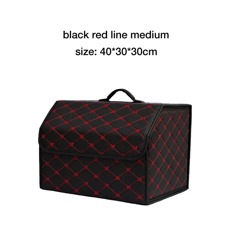 Quilted Folding Car Trunk Organizer with Handle