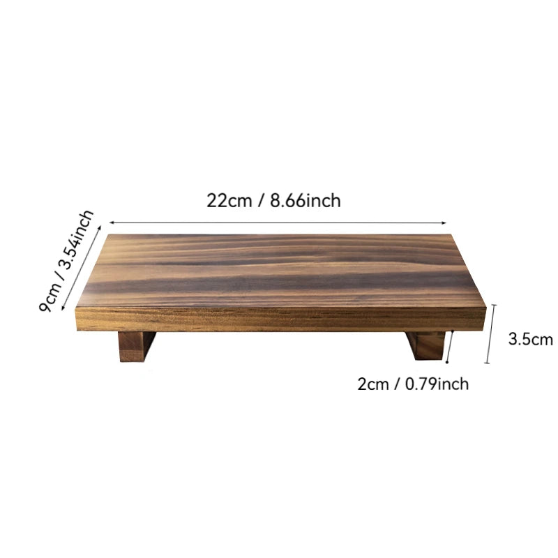 Minimalist Wooden Display Tray for Bathroom, Vanity, or Tabletop Decor – Raised Small Stand, Multiple Colors