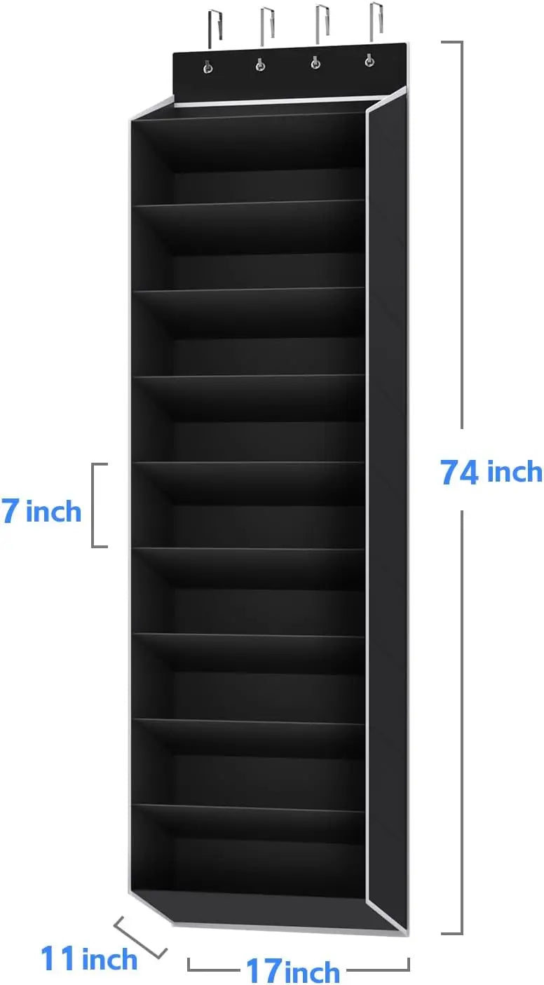 10-Tier Over-the-Door Shoe Organizer with Deep Pockets for Closet or Entryway