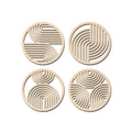 Arcadia Round Wooden Wall Art Set – 4-Piece Geometric Panels