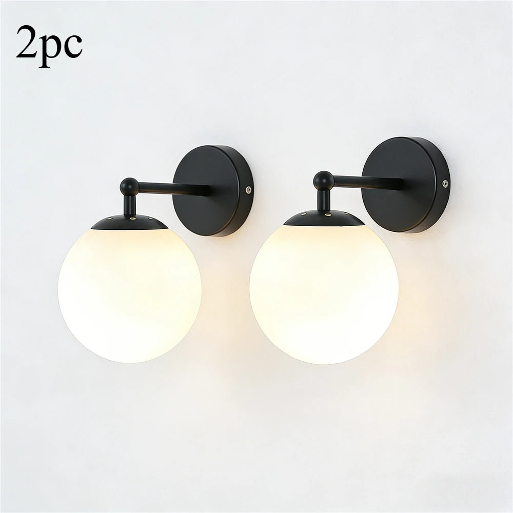 Arden Globe Wall Sconce – Frosted Glass Modern Wall Light