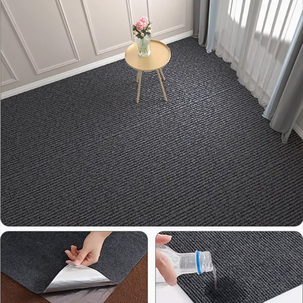 Self-Adhesive Solid Color Runner Rug for Kitchen, Bedroom, or Hallway (40cm x 3m, Easy-Cut, 100% Polyester)