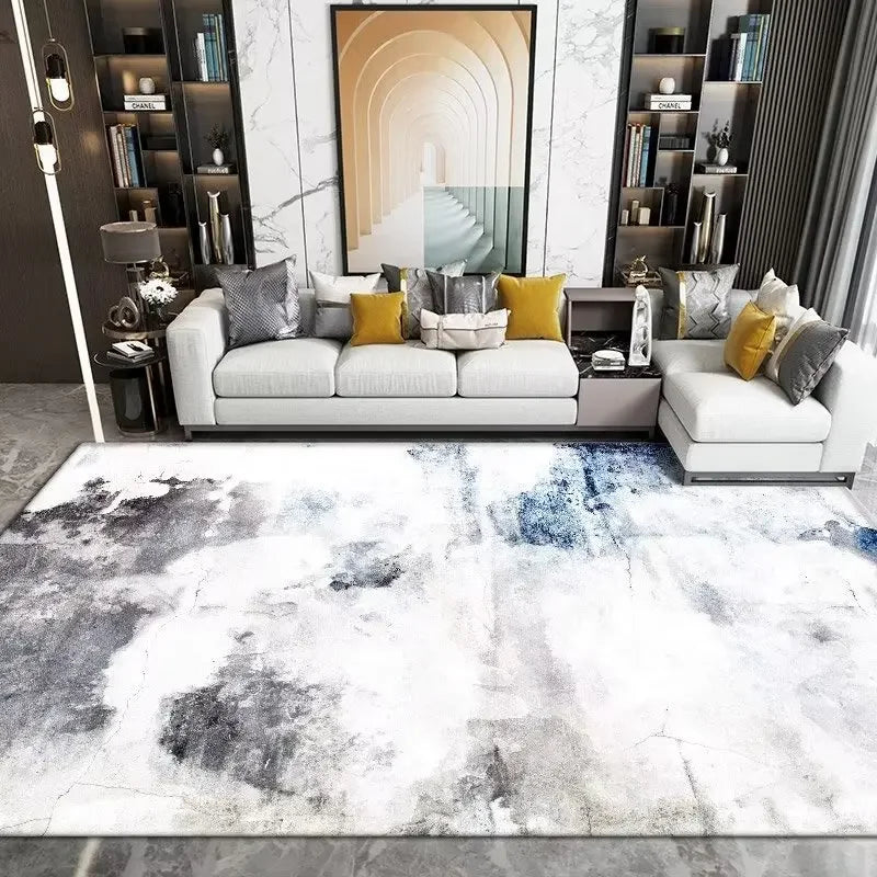 Modern Washable Area Rug with Anti-Slip Backing for Living Room