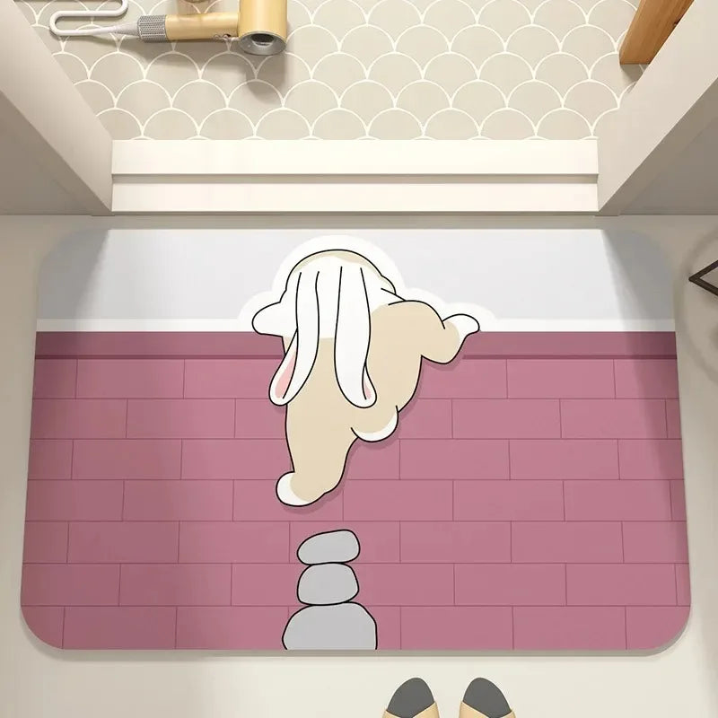 Cartoon Pets Non-Slip Doormat for Entryway, Kitchen, or Bathroom