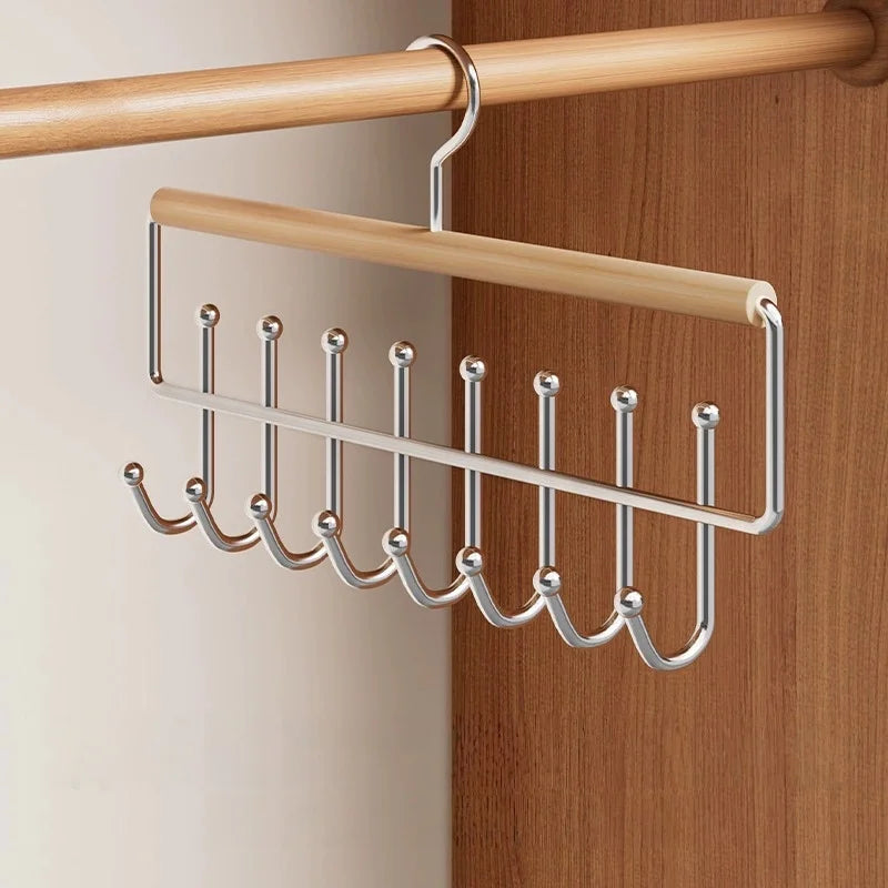 Wall-Mounted Metal Multi-Hook Hanger for Closet Hats, Scarves, and Bags