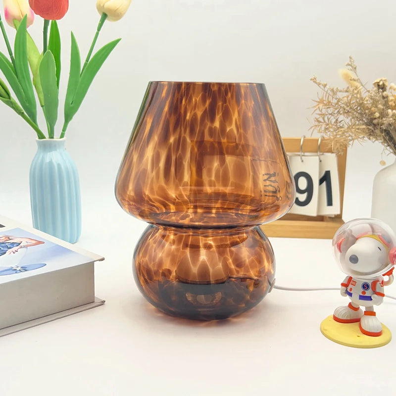 Marlow Tortoise Glass Mushroom Table Lamp