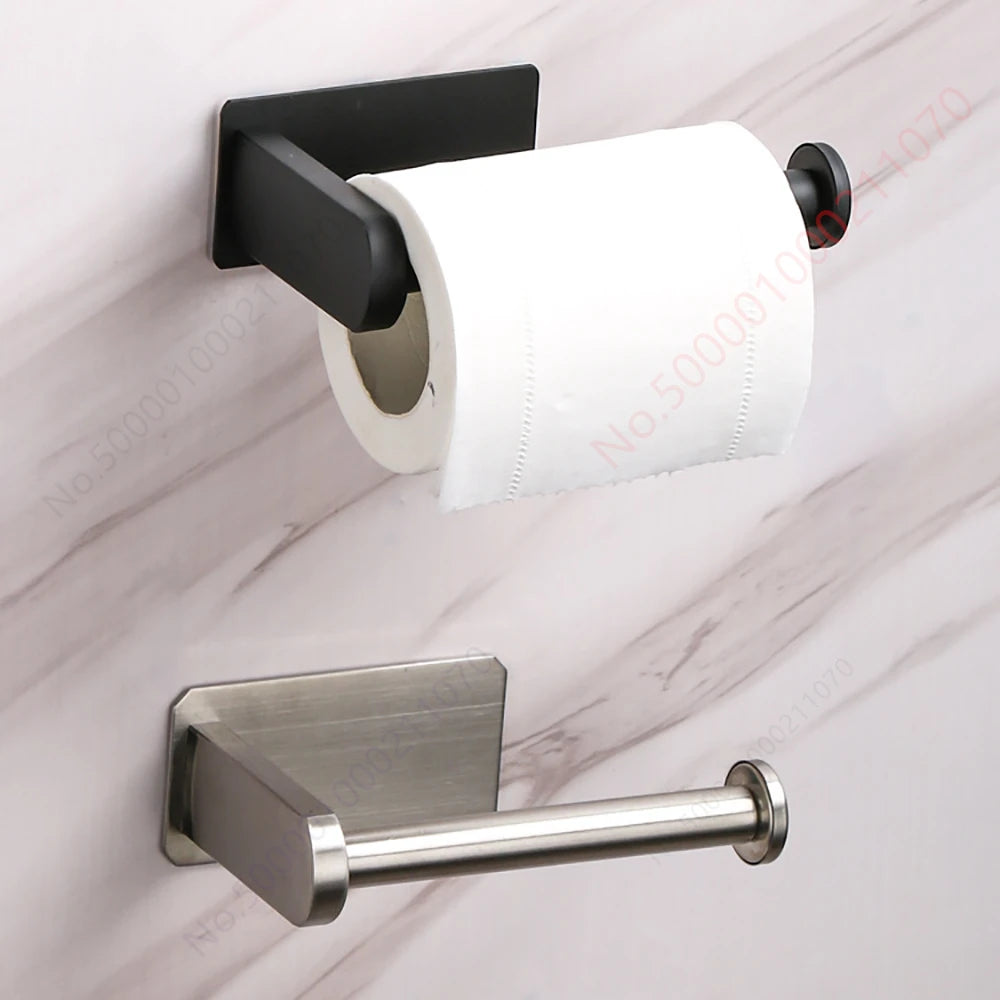 Stainless Steel Adhesive Toilet Paper Holder for Bathroom or Kitchen