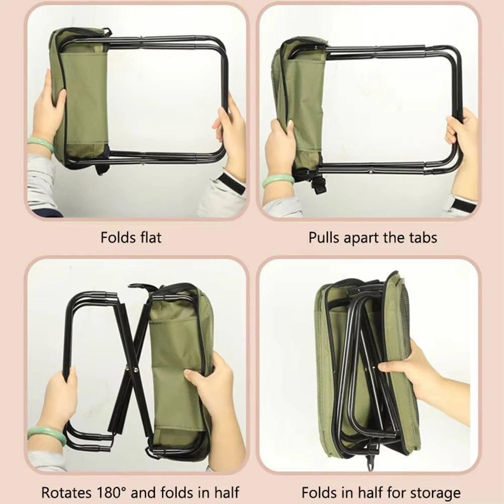 Portable Folding Backpack Stool for Outdoor, Camping & Hiking