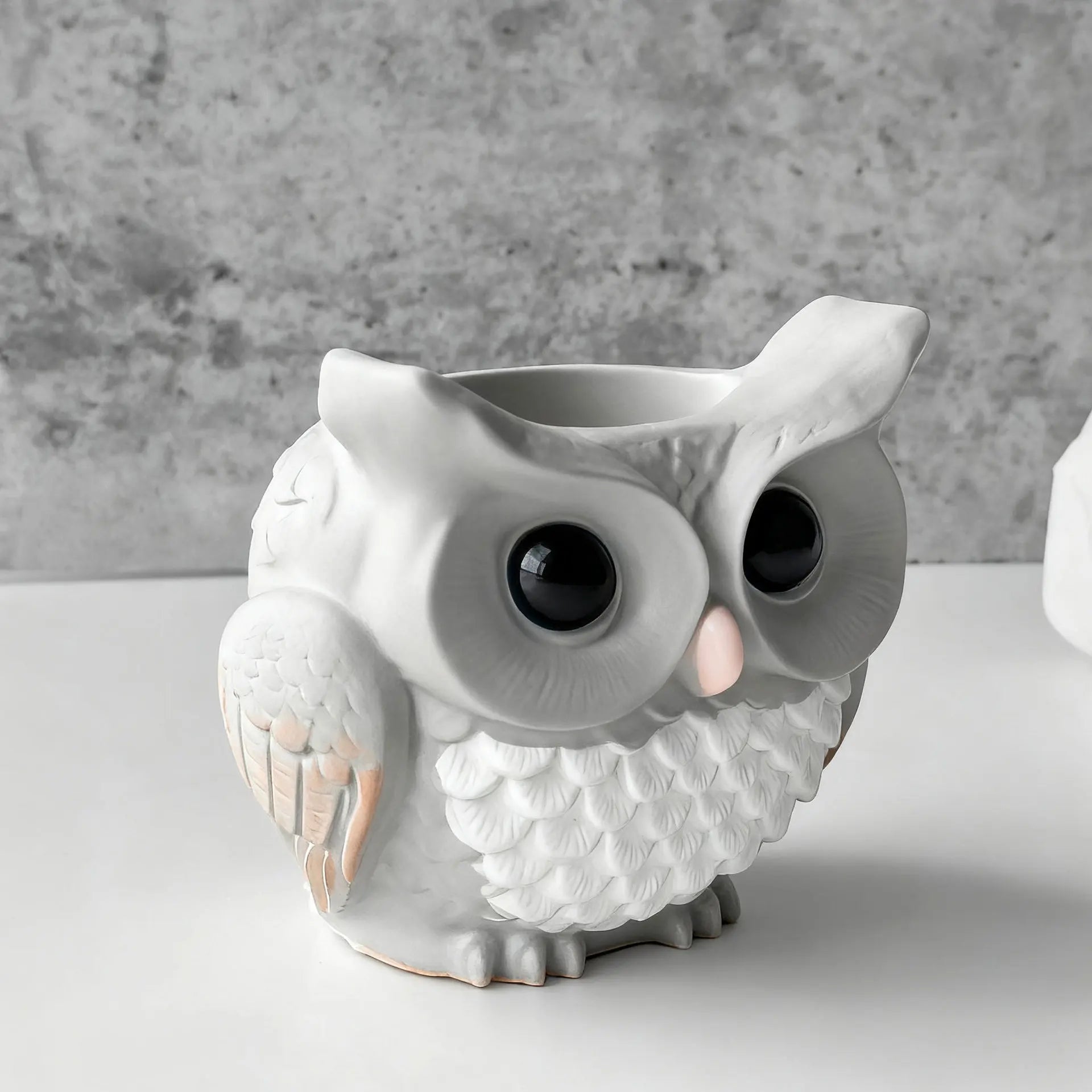 Owl Silicone Flower Pot Mold for DIY Plaster or Cement Planters