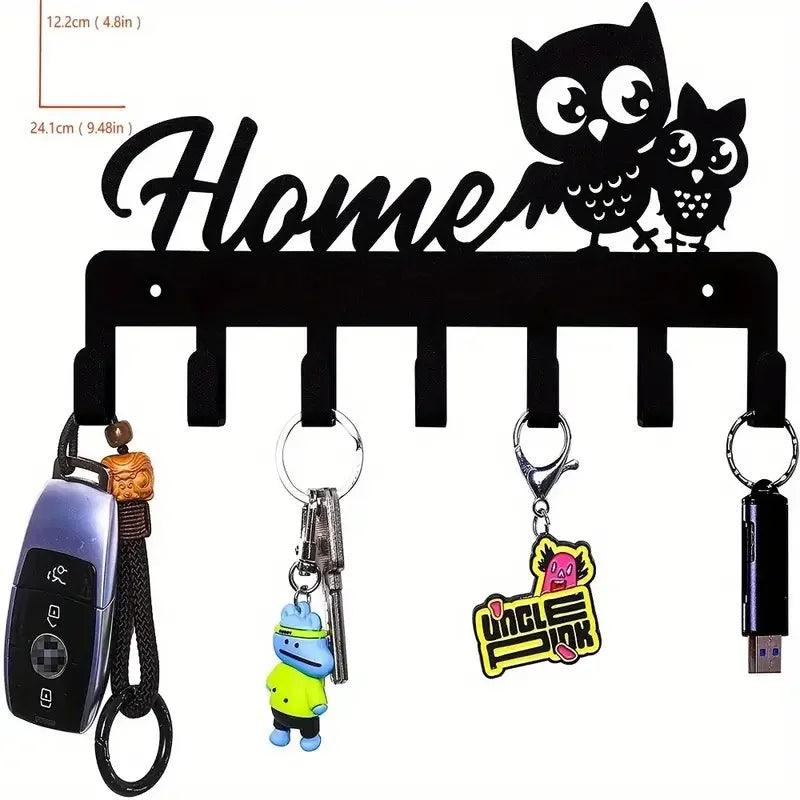 Whimsy Metal Wall Key Rack for Entryway or Kitchen