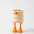 Marlow Duck-Shaped Desk Organizer in Cream Plastic for Stationery, Makeup, or Small Tools