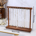 Solid Wood Countertop Jewelry Organizer Stand with Hooks