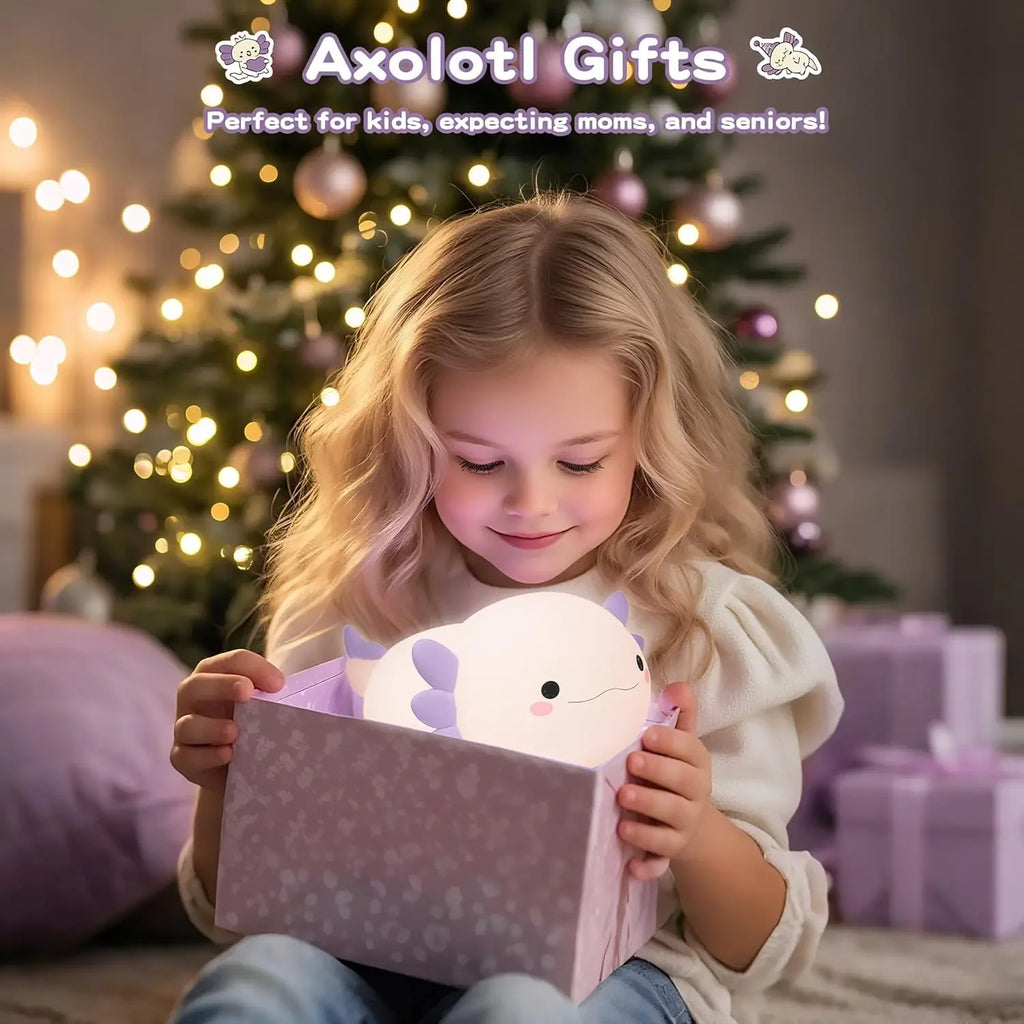 Willow Axolotl Silicone Night Light for Kids’ Rooms
