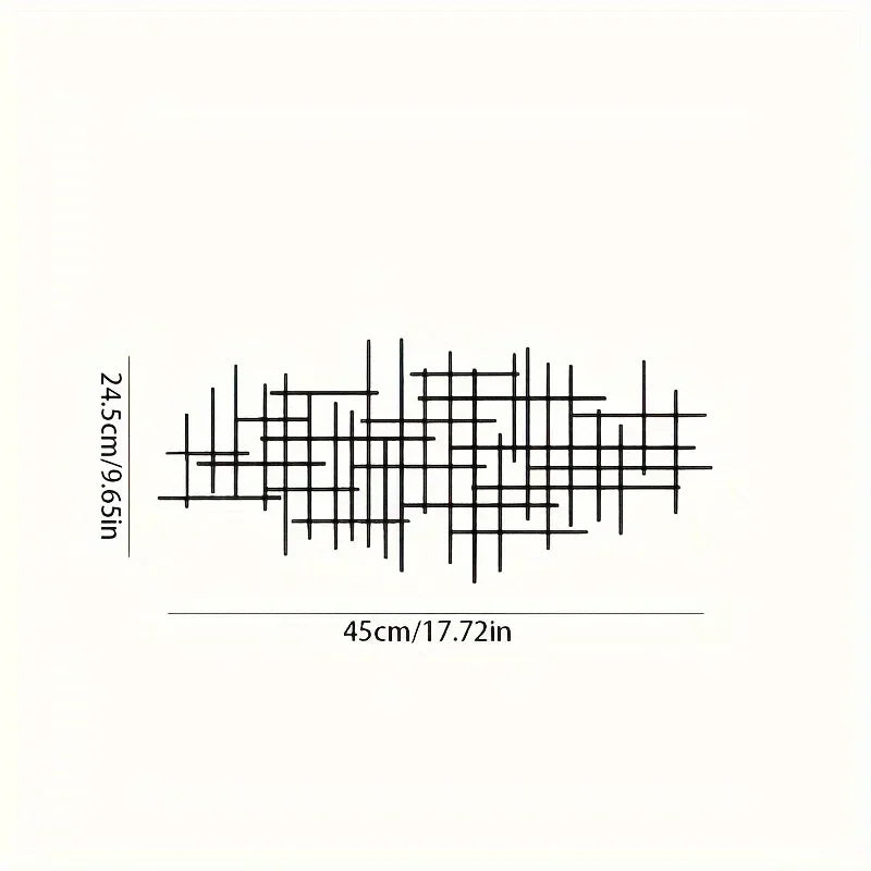 Gridline Metal Wall Art Sculpture – Geometric Wall Decor Panel